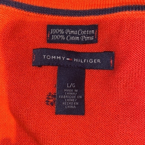 Tommy  Hilfiger burnt orange Logo Cardigan Sz L - Picture 5 of 11